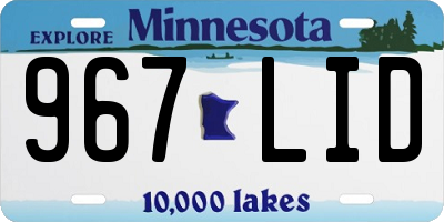 MN license plate 967LID