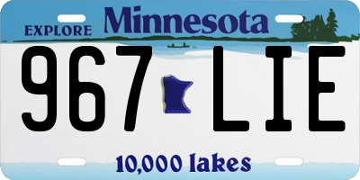 MN license plate 967LIE