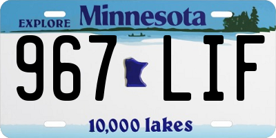 MN license plate 967LIF