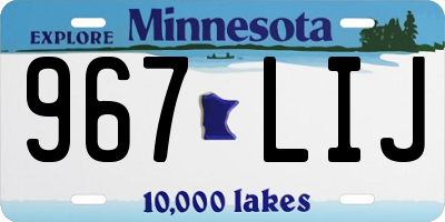MN license plate 967LIJ