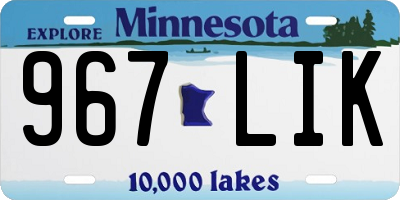 MN license plate 967LIK