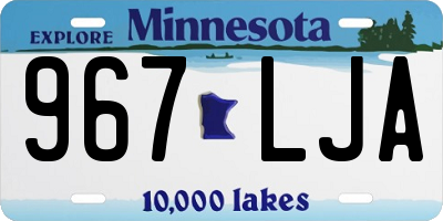 MN license plate 967LJA