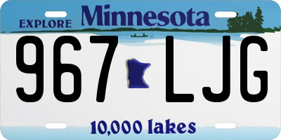 MN license plate 967LJG