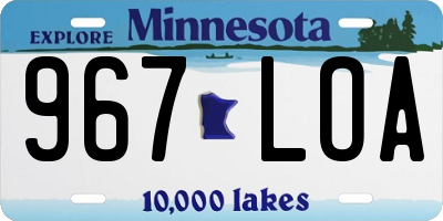 MN license plate 967LOA