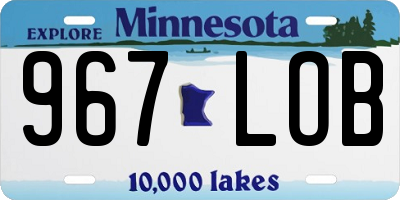 MN license plate 967LOB