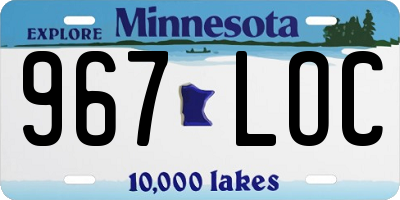 MN license plate 967LOC