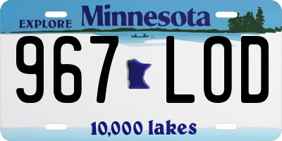 MN license plate 967LOD