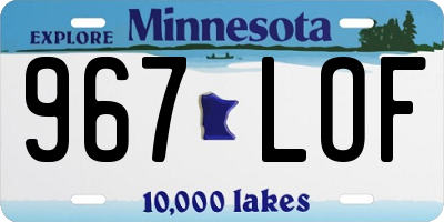 MN license plate 967LOF