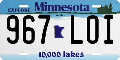 MN license plate 967LOI