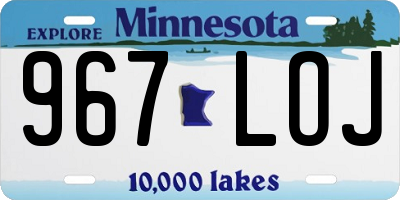 MN license plate 967LOJ