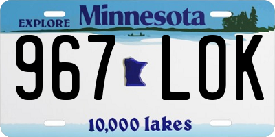 MN license plate 967LOK
