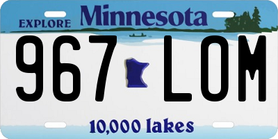 MN license plate 967LOM