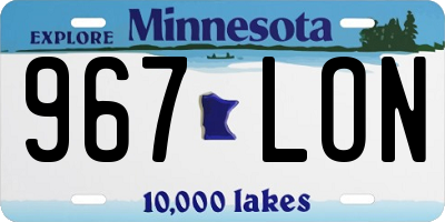 MN license plate 967LON