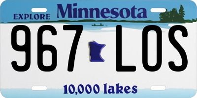 MN license plate 967LOS