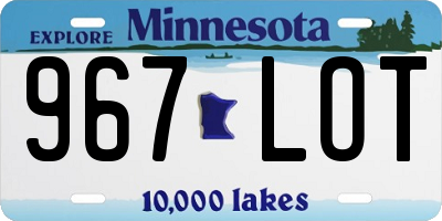 MN license plate 967LOT