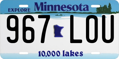 MN license plate 967LOU