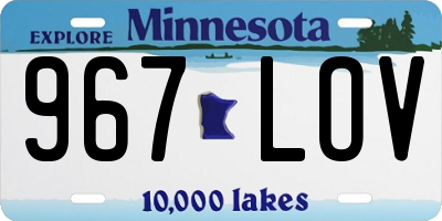 MN license plate 967LOV