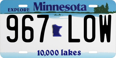 MN license plate 967LOW