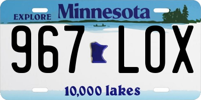 MN license plate 967LOX