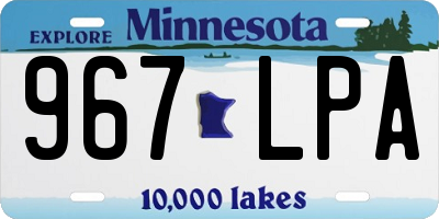MN license plate 967LPA