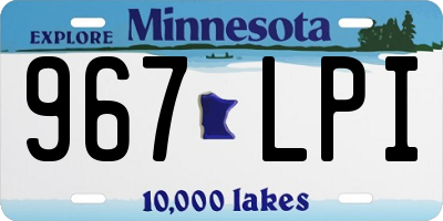 MN license plate 967LPI