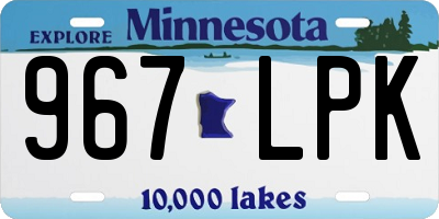 MN license plate 967LPK