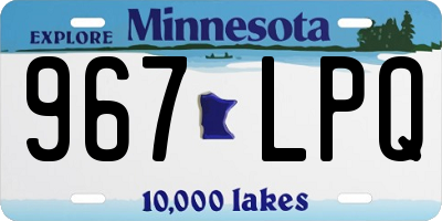 MN license plate 967LPQ