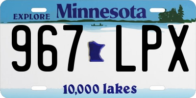 MN license plate 967LPX