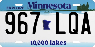 MN license plate 967LQA