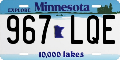 MN license plate 967LQE
