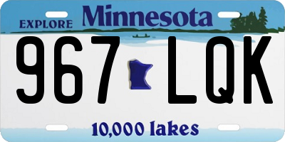 MN license plate 967LQK