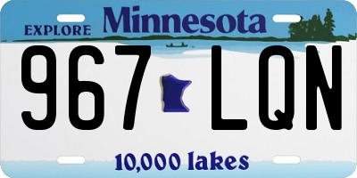 MN license plate 967LQN