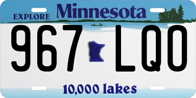 MN license plate 967LQO