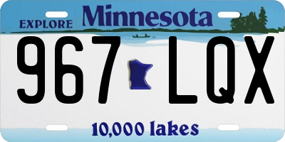 MN license plate 967LQX