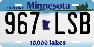 MN license plate 967LSB