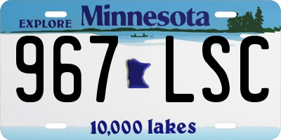 MN license plate 967LSC