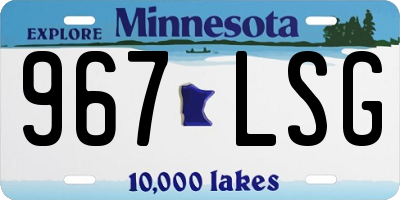 MN license plate 967LSG