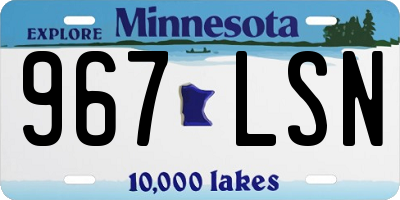 MN license plate 967LSN