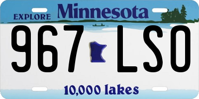 MN license plate 967LSO