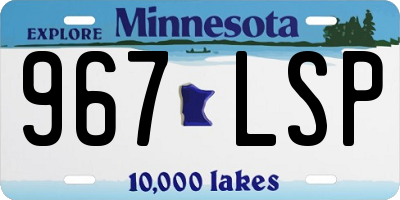 MN license plate 967LSP