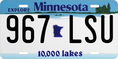 MN license plate 967LSU