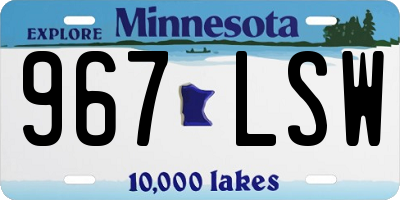 MN license plate 967LSW