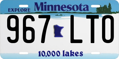 MN license plate 967LTO