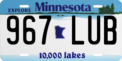 MN license plate 967LUB