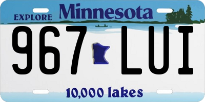 MN license plate 967LUI