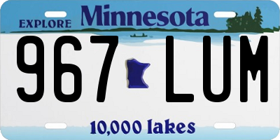 MN license plate 967LUM