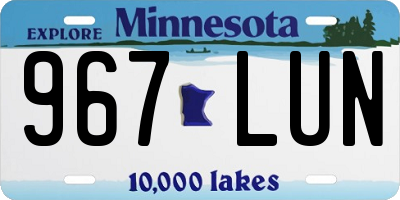 MN license plate 967LUN