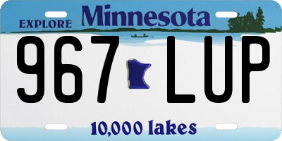 MN license plate 967LUP