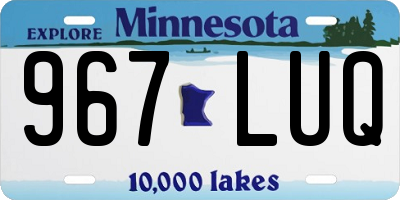 MN license plate 967LUQ