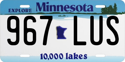 MN license plate 967LUS
